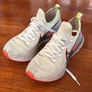 Nike White and Pink Running Shoes